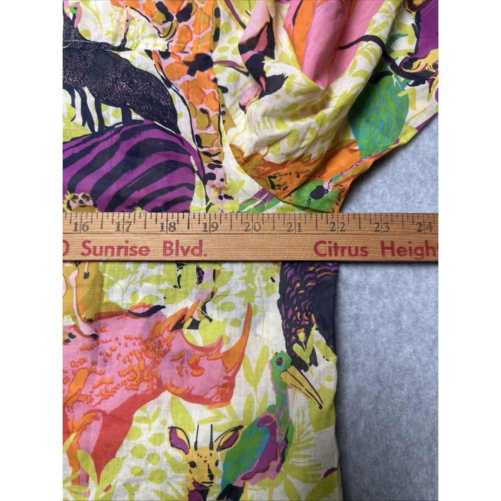 J.Crew Classic Popover Ratti‎ Safari Print Yellow Voile Cotton Shirt Sz 14 NWOT - Picture 9 of 9